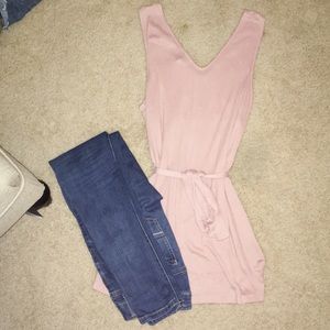 Pink Beige Tank Top